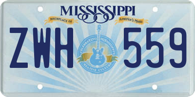 MS license plate ZWH559