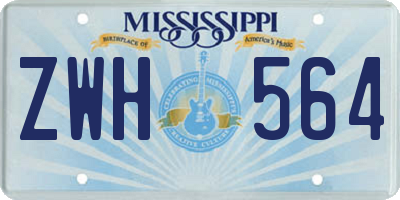 MS license plate ZWH564