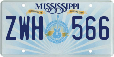 MS license plate ZWH566