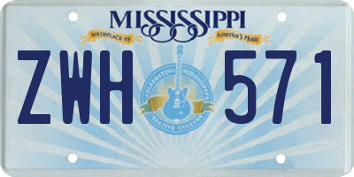 MS license plate ZWH571