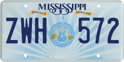 MS license plate ZWH572