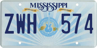 MS license plate ZWH574