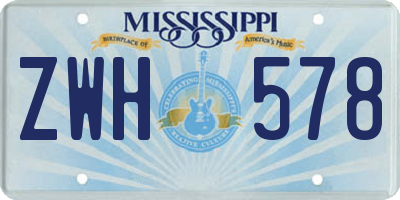 MS license plate ZWH578