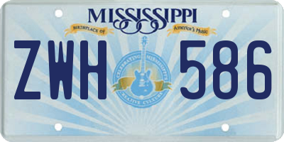 MS license plate ZWH586