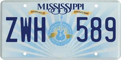 MS license plate ZWH589