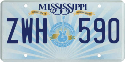 MS license plate ZWH590