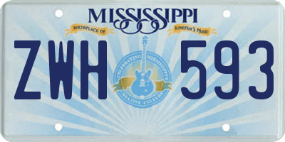 MS license plate ZWH593