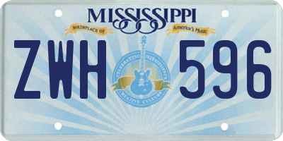 MS license plate ZWH596