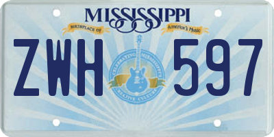 MS license plate ZWH597