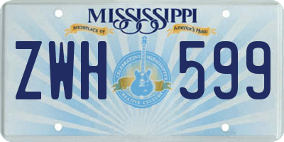 MS license plate ZWH599