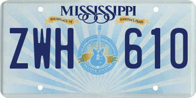 MS license plate ZWH610