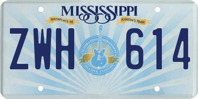 MS license plate ZWH614
