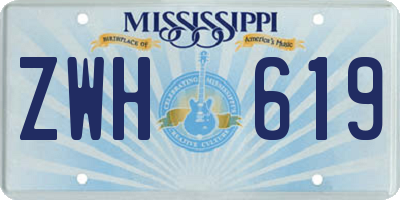 MS license plate ZWH619