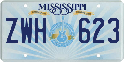 MS license plate ZWH623