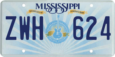 MS license plate ZWH624