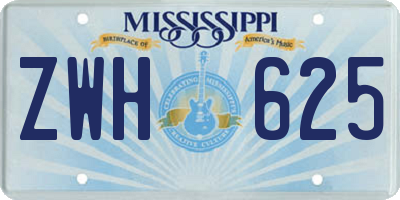 MS license plate ZWH625