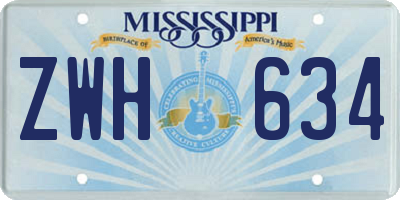 MS license plate ZWH634