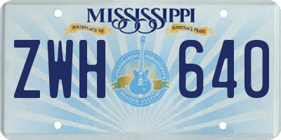 MS license plate ZWH640