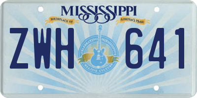 MS license plate ZWH641