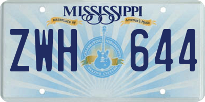 MS license plate ZWH644