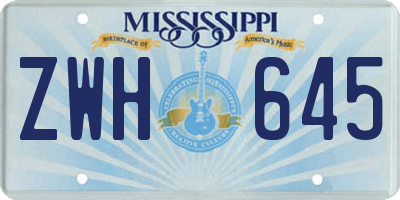 MS license plate ZWH645