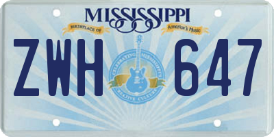MS license plate ZWH647
