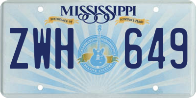 MS license plate ZWH649