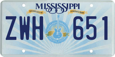 MS license plate ZWH651