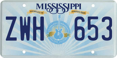 MS license plate ZWH653