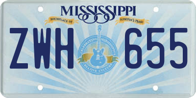 MS license plate ZWH655