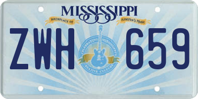 MS license plate ZWH659
