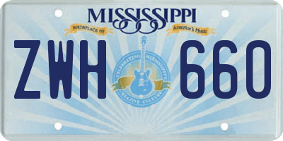 MS license plate ZWH660