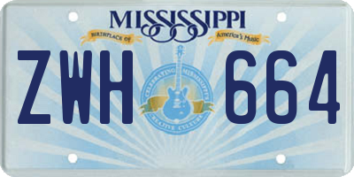 MS license plate ZWH664