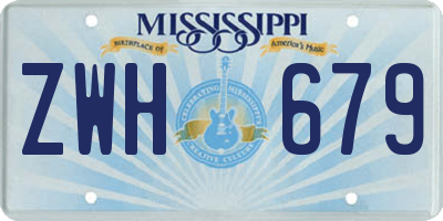 MS license plate ZWH679