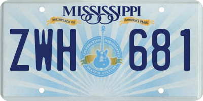 MS license plate ZWH681