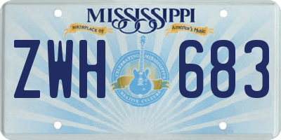 MS license plate ZWH683
