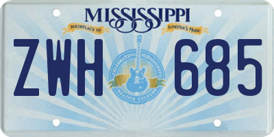 MS license plate ZWH685