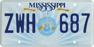 MS license plate ZWH687