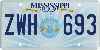 MS license plate ZWH693