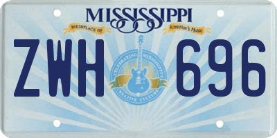 MS license plate ZWH696