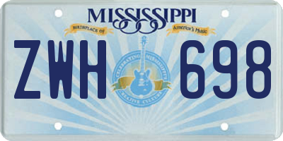 MS license plate ZWH698