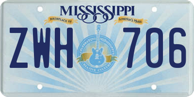 MS license plate ZWH706