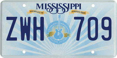 MS license plate ZWH709