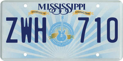 MS license plate ZWH710