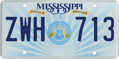 MS license plate ZWH713