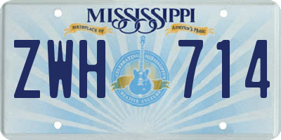 MS license plate ZWH714