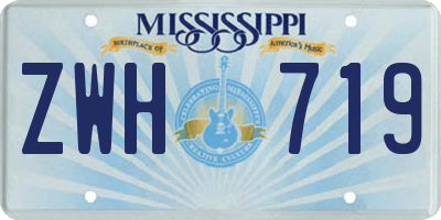 MS license plate ZWH719