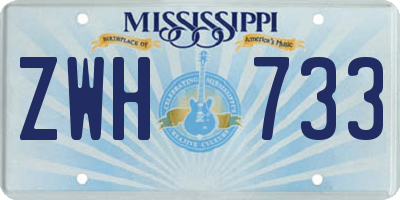 MS license plate ZWH733