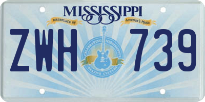 MS license plate ZWH739