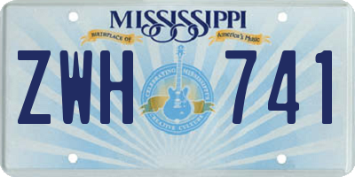 MS license plate ZWH741